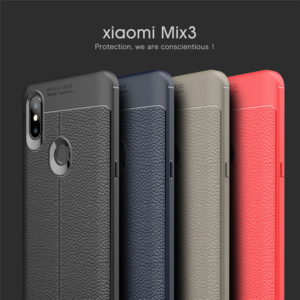 Bakeeytrade-Litchi-Pattern-Shockproof-Soft-TPU-Back-Cover-Protective-Case-for-Xiaomi-Mi-Mix-3-Non-or-1483858-1