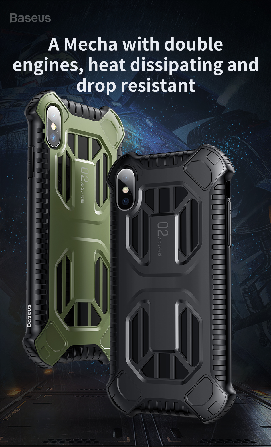 Baseus-Armor-Protective-Case-For-iPhone-XS-Shockproof-Heat-Dissipation-Back-Cover-1377623-1