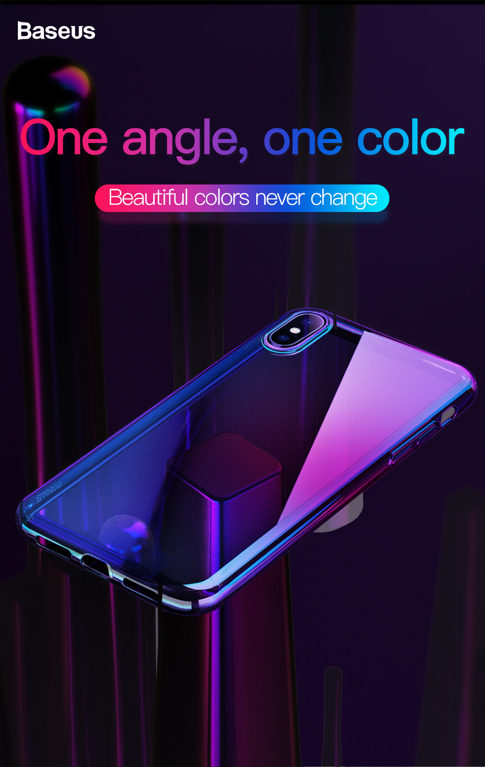 Baseus-Protective-Case-For-iPhone-XS-Gradient-Glow-Shockproof-Soft-TPU-Back-Cover-1371010-1