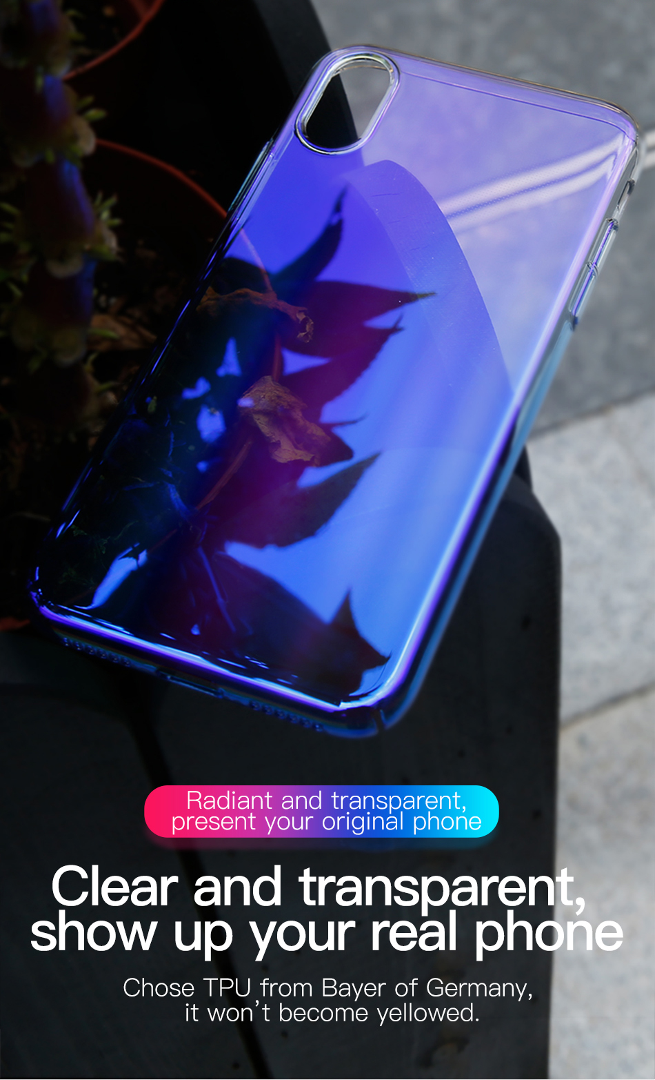 Baseus-Protective-Case-For-iPhone-XS-Gradient-Glow-Shockproof-Soft-TPU-Back-Cover-1371010-7