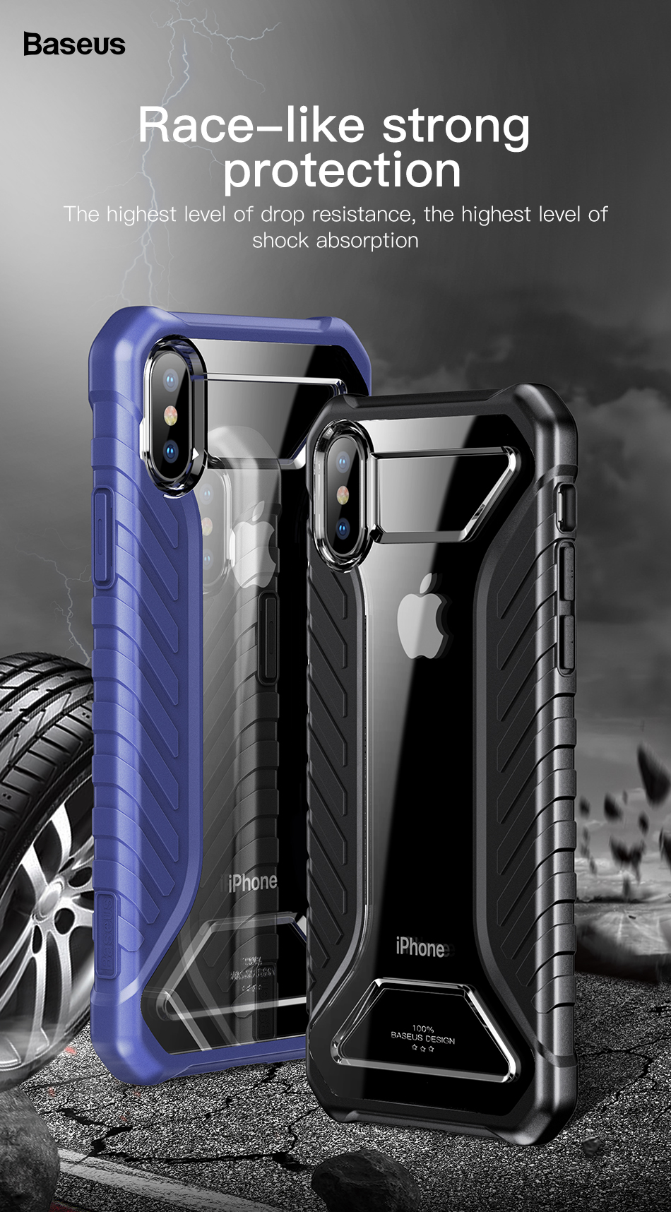 Baseus-Shockproof-Dropproof-Protective-Case-For-iPhone-XS-Hybrid-PC-TPU-Back-Cover-1377707-1