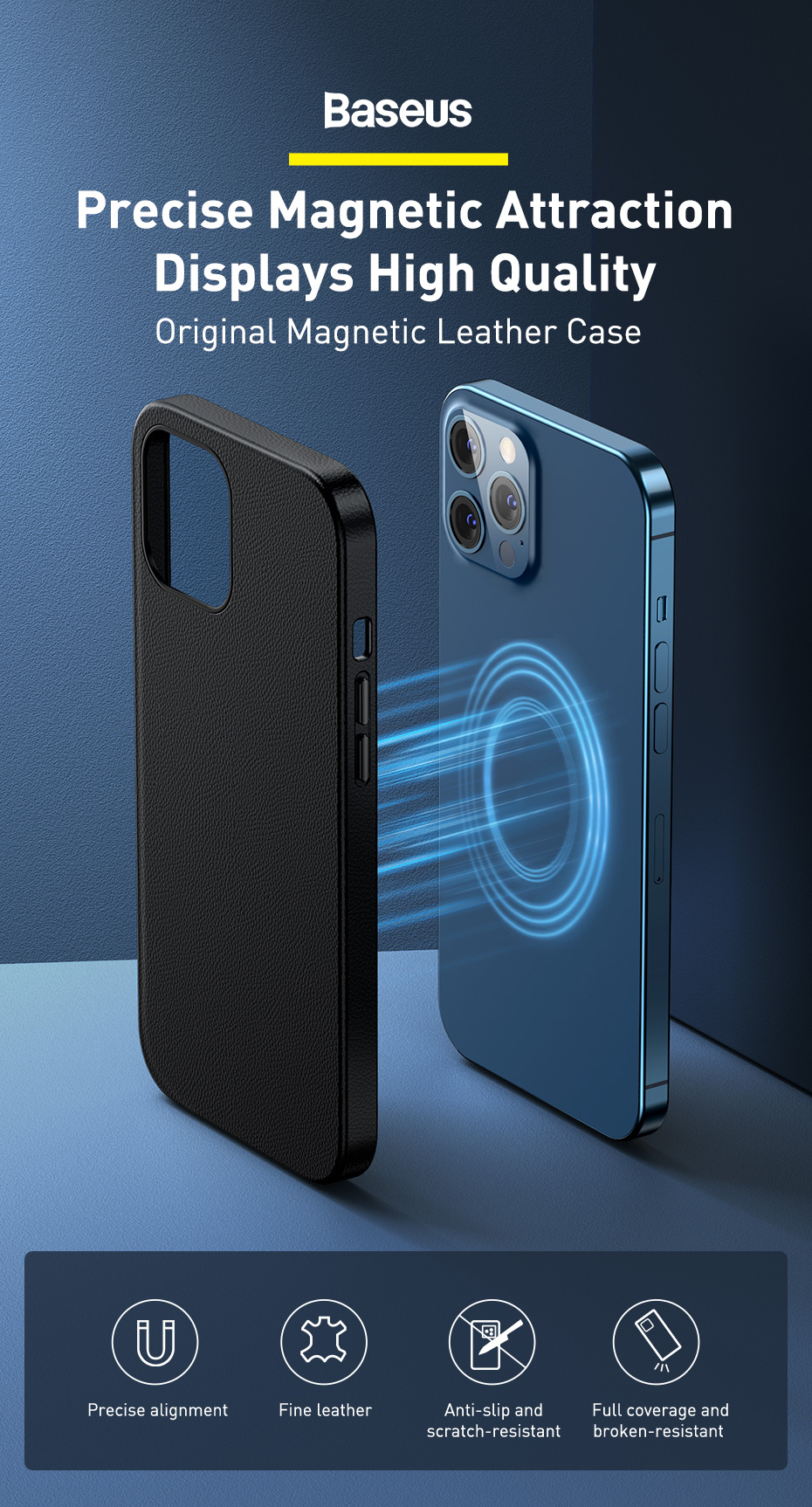 Baseus-for-iPhone-12-Mini-Case-Magnetic-Anti-Fingerprint-Shockproof-PU-Leather-Protective-Case-Back--1770978-1