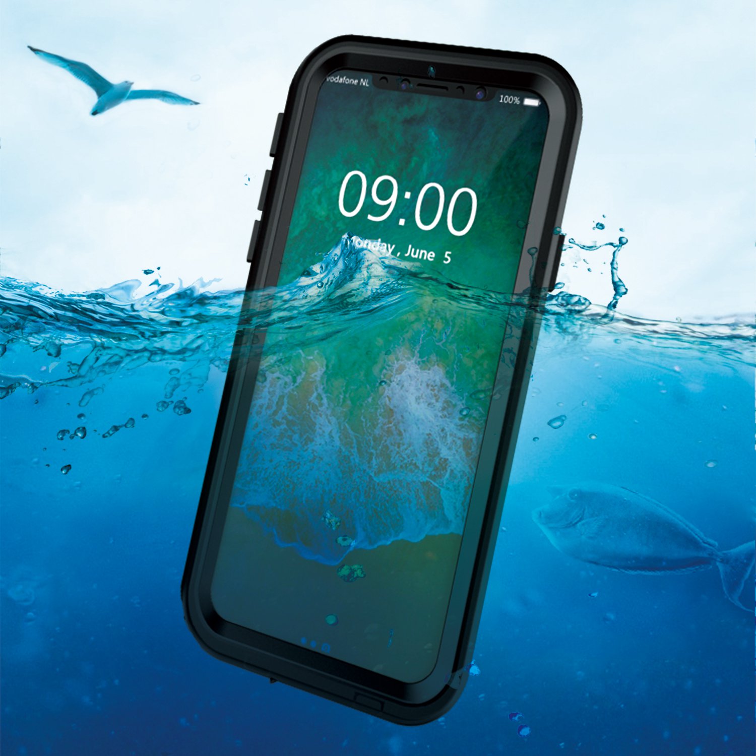 C-KU-IP68-Waterproof-Case-With-Kickstand-For-iPhone-X-Underwater-3mSnowproofDirtproofShockproof-1295031-1