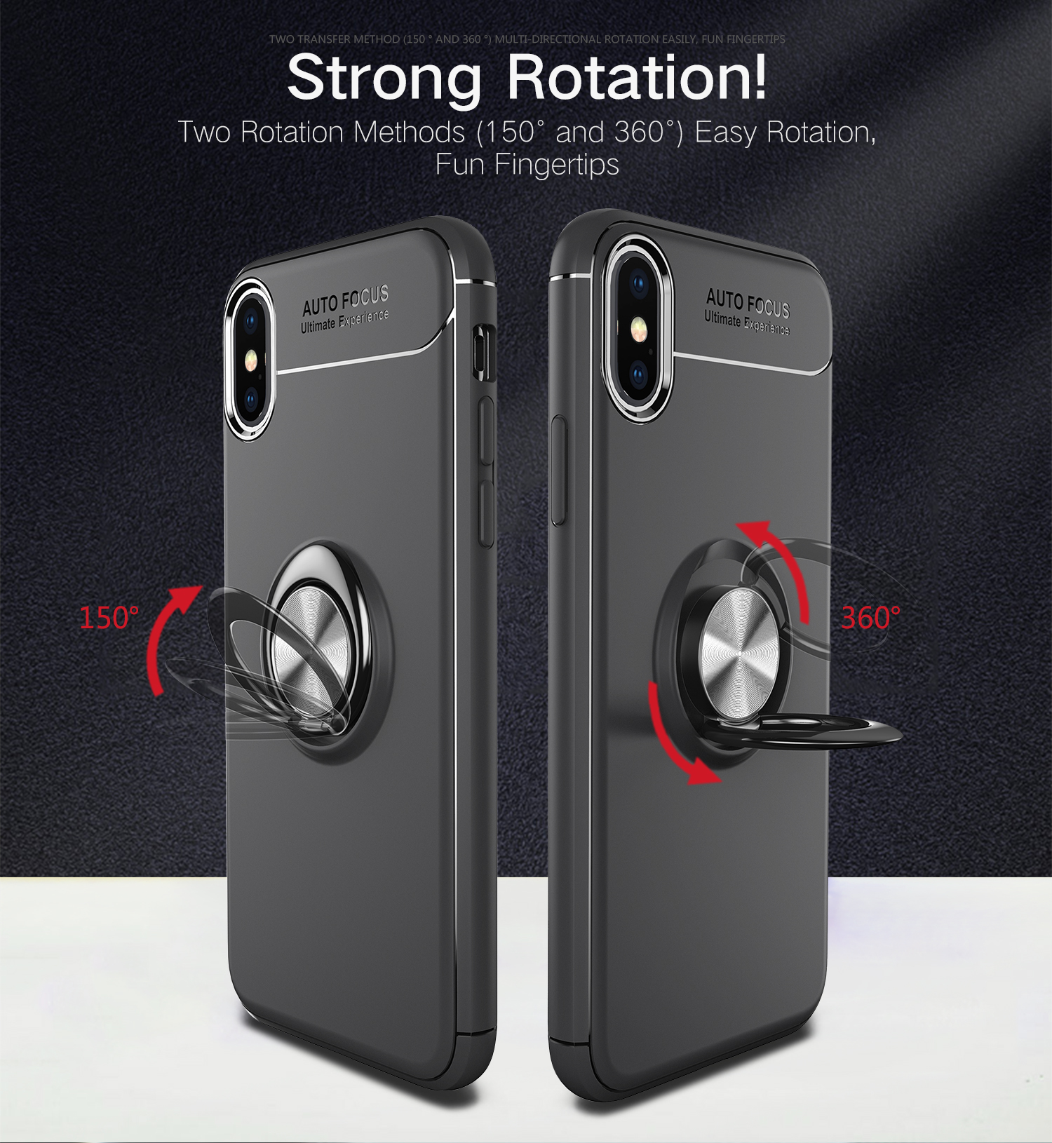 C-KU-Protective-Case-For-iPhone-XS-360ordm-Rotating-Ring-Grip-Kicktand-Back-Cover-1378405-3