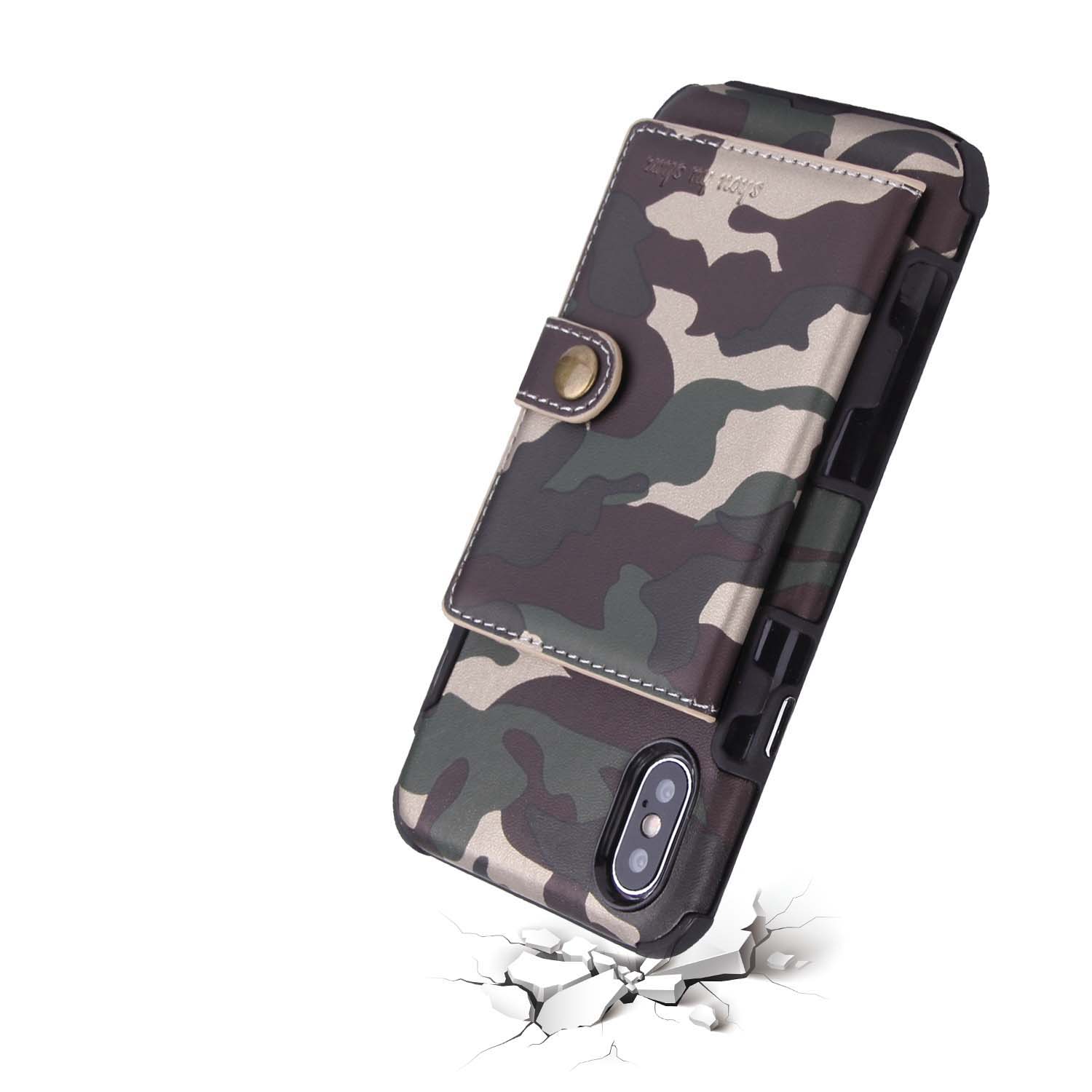 Camouflage-Wallet-Card-Slots-Protective-Case-For-iPhone-X-PU-LeatherTPU-Cover-1308429-3