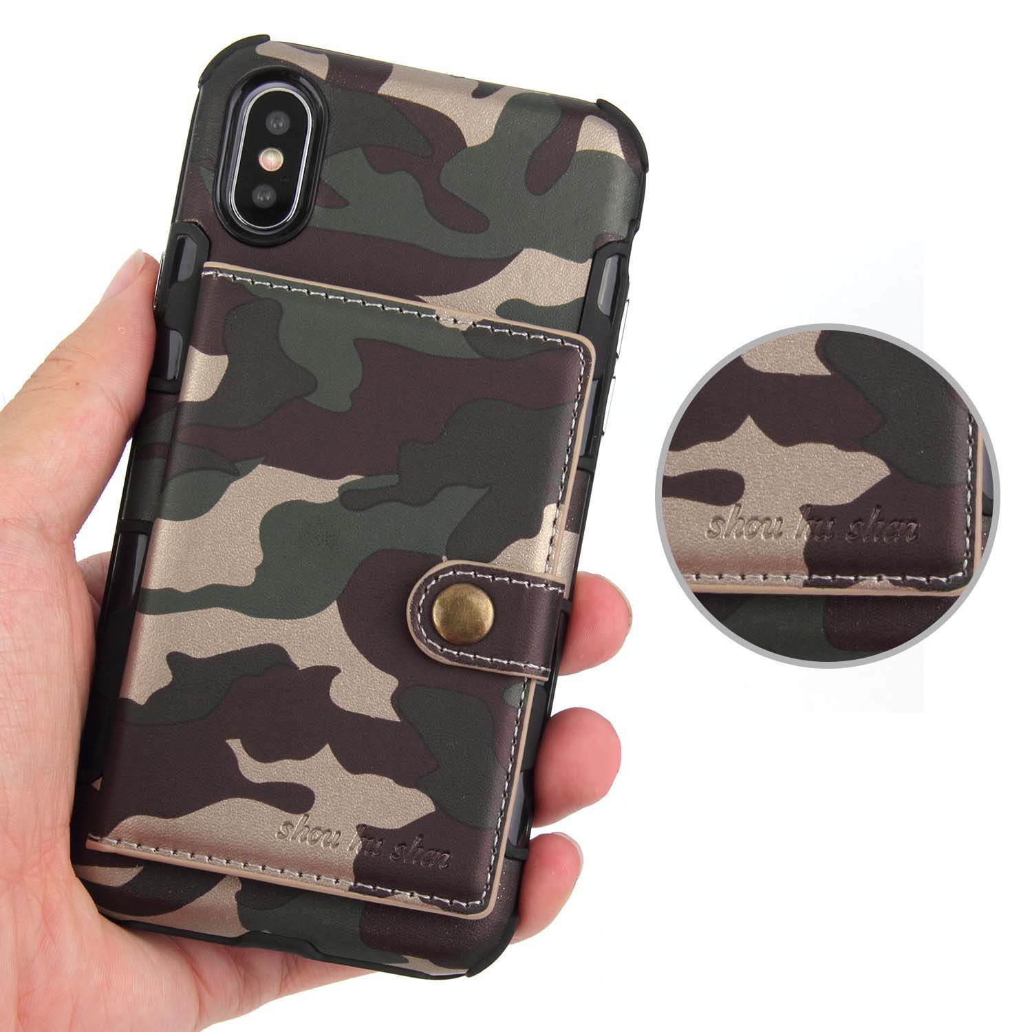 Camouflage-Wallet-Card-Slots-Protective-Case-For-iPhone-X-PU-LeatherTPU-Cover-1308429-4