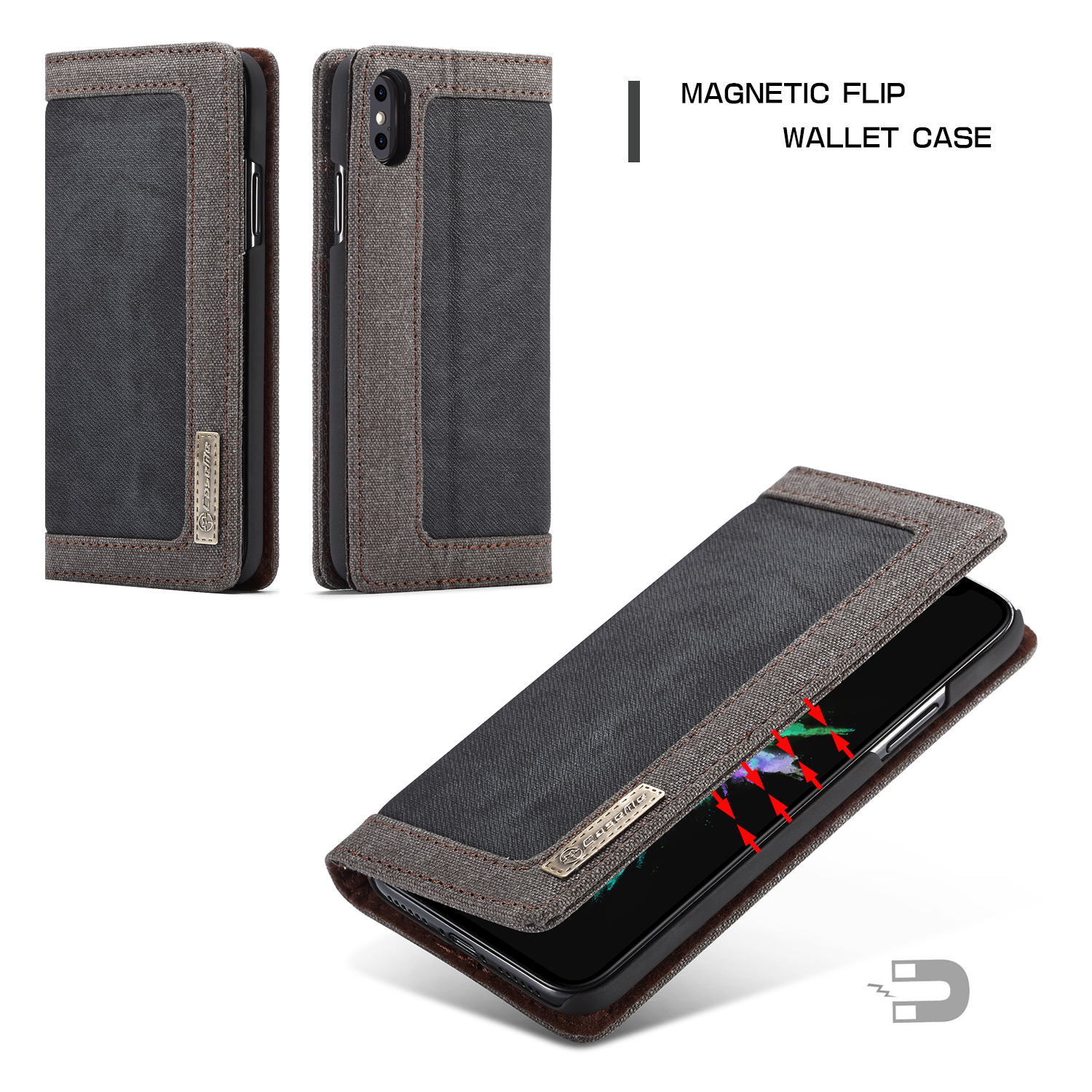 Caseme-Magnetic-Flip-Kickstand-Wallet-Card-Slot-Protective-Case-For-iPhone-XSX-1208046-1