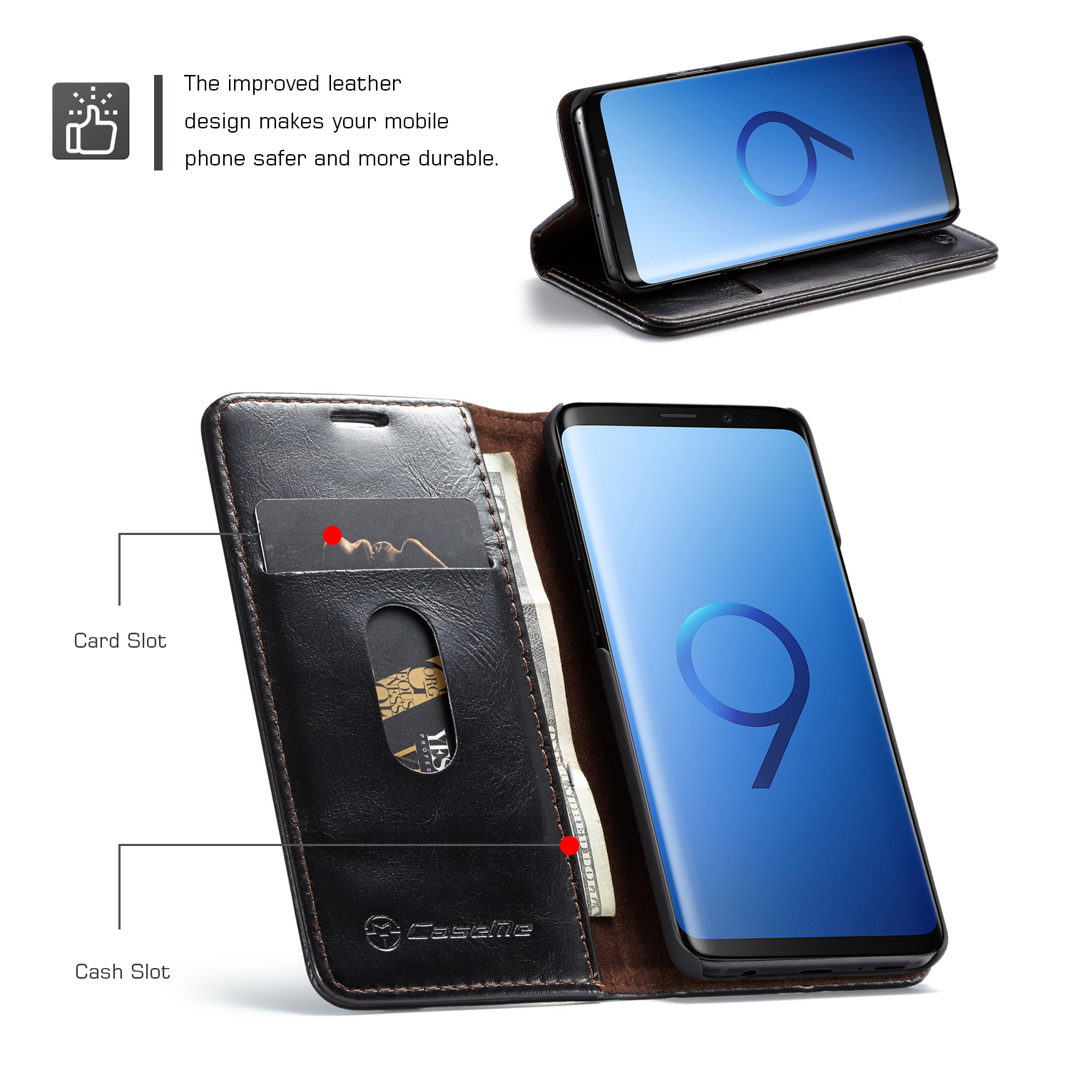 Caseme-Wallet-Kickstand-Protective-Case-For-Samsung-Galaxy-S9-Magnetic-Flip-Card-Slots-1291821-1