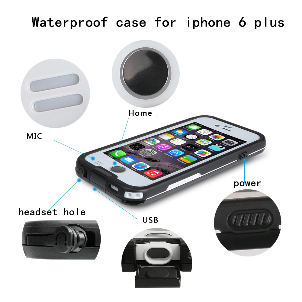 ELEGIANT-for-iPhone-6-47-inch-Waterproof-Case-Transparent-Touch-Screen-Shockproof-Full-Cover-Protect-1890355-5
