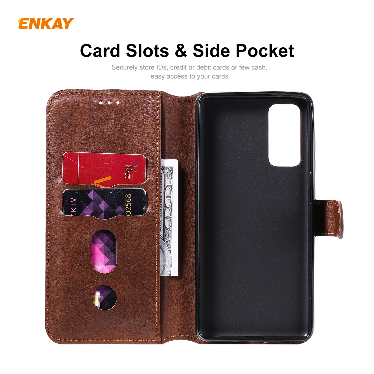 ENKAY-for-POCO-X3-PRO---POCO-X3-NFC-Case-Magnetic-Flip-with-Multi-Card-Slot-Stand-PU-Leather--TPU-Sh-1789338-10