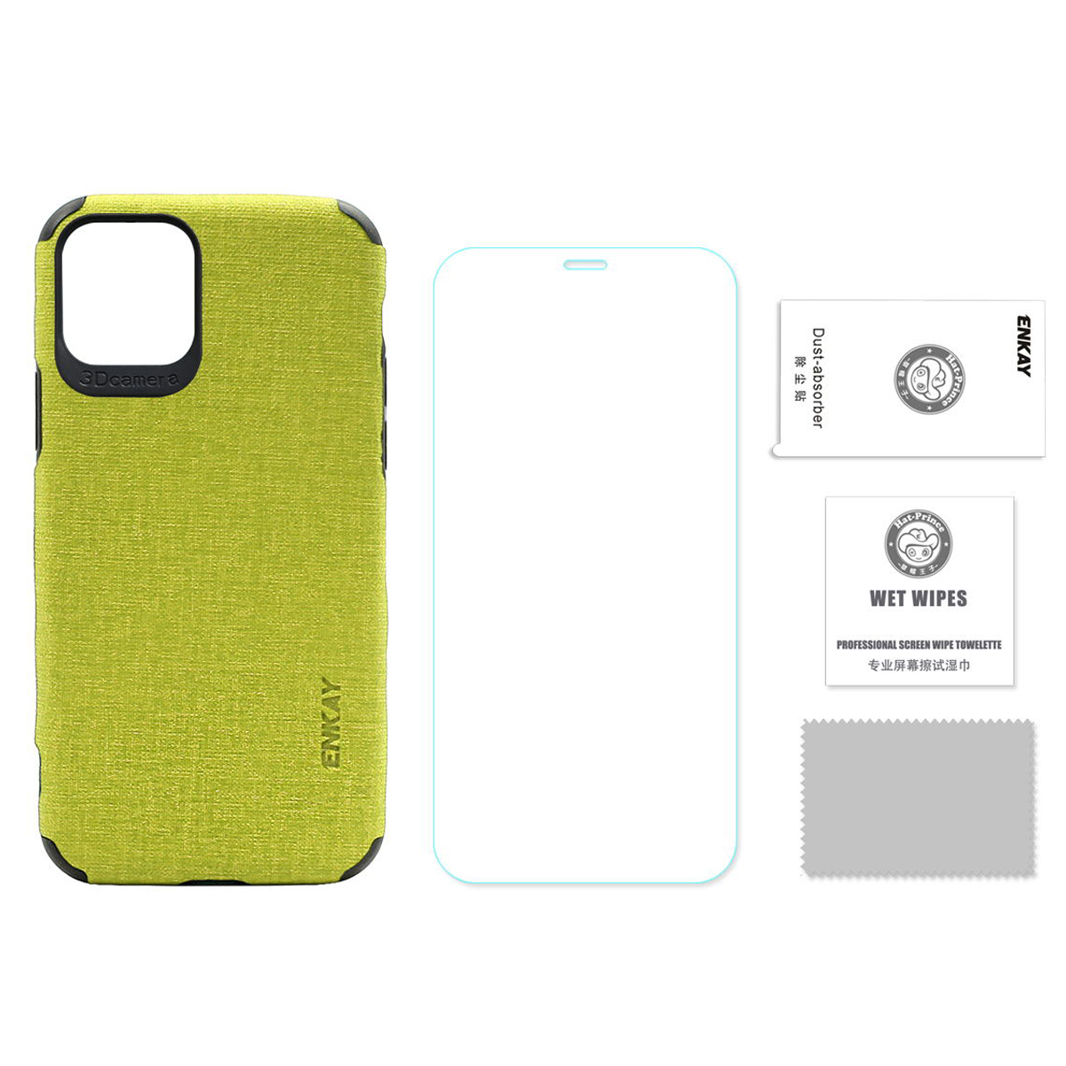 Enkay-2-in-1-Canvas-Pattern-with-Bumpers-Shockproof-PU-Leather-Protective-Case--9H-Anti-Explosion-Hi-1725069-14