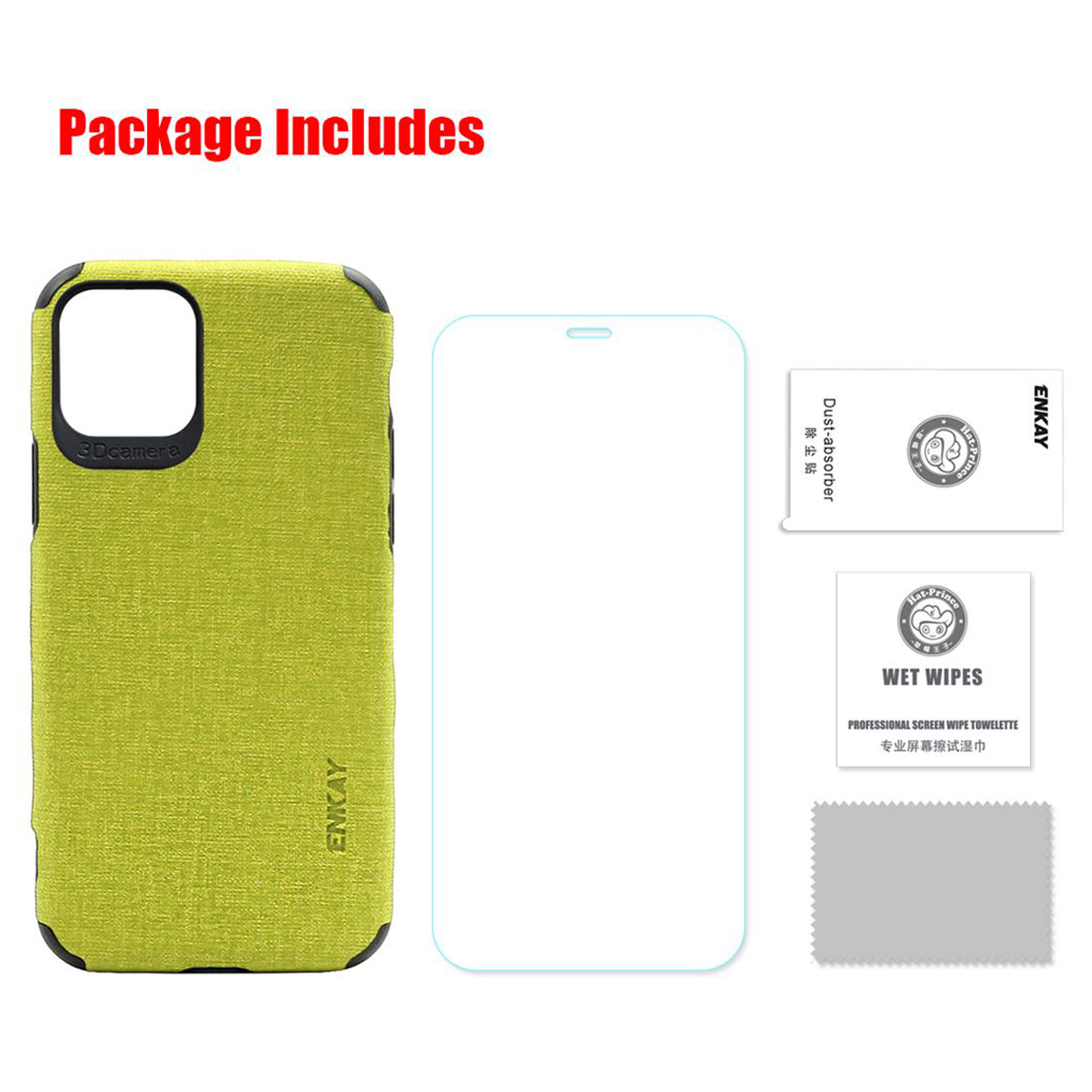 Enkay-2-in-1-Canvas-Pattern-with-Bumpers-Shockproof-PU-Leather-Protective-Case--9H-Anti-Explosion-Hi-1725146-12