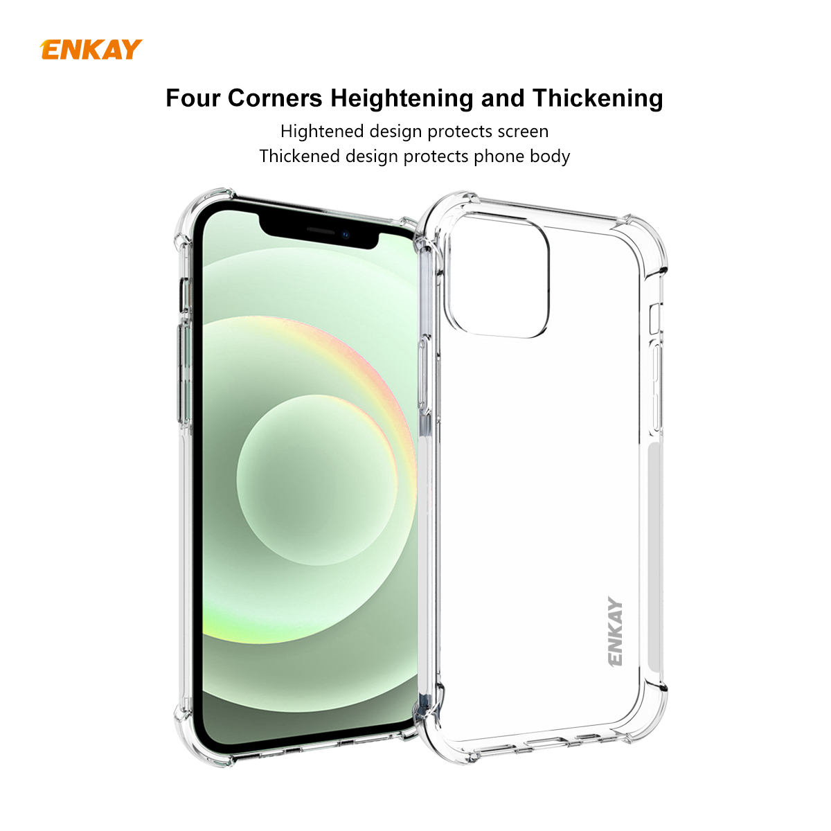 Enkay-2-in-1-for-iPhone-12-Mini-Accessories-with-Airbags-Non-Yellow-Transparent-TPU-Protective-Case--1770213-5