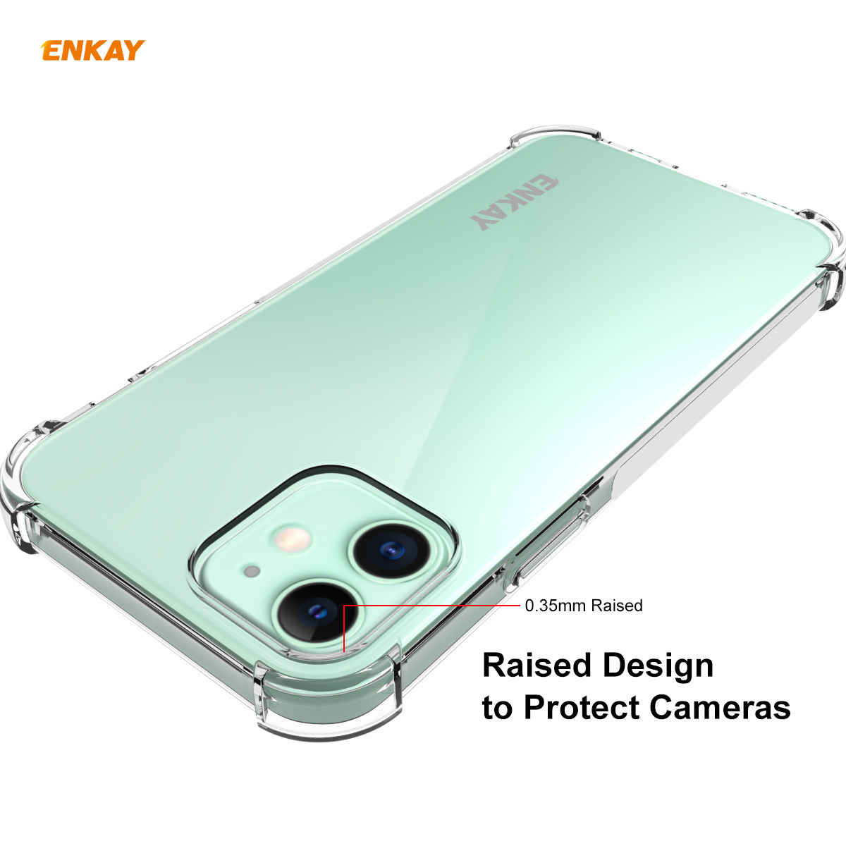 Enkay-2-in-1-for-iPhone-12-Mini-Accessories-with-Airbags-Non-Yellow-Transparent-TPU-Protective-Case--1770213-7
