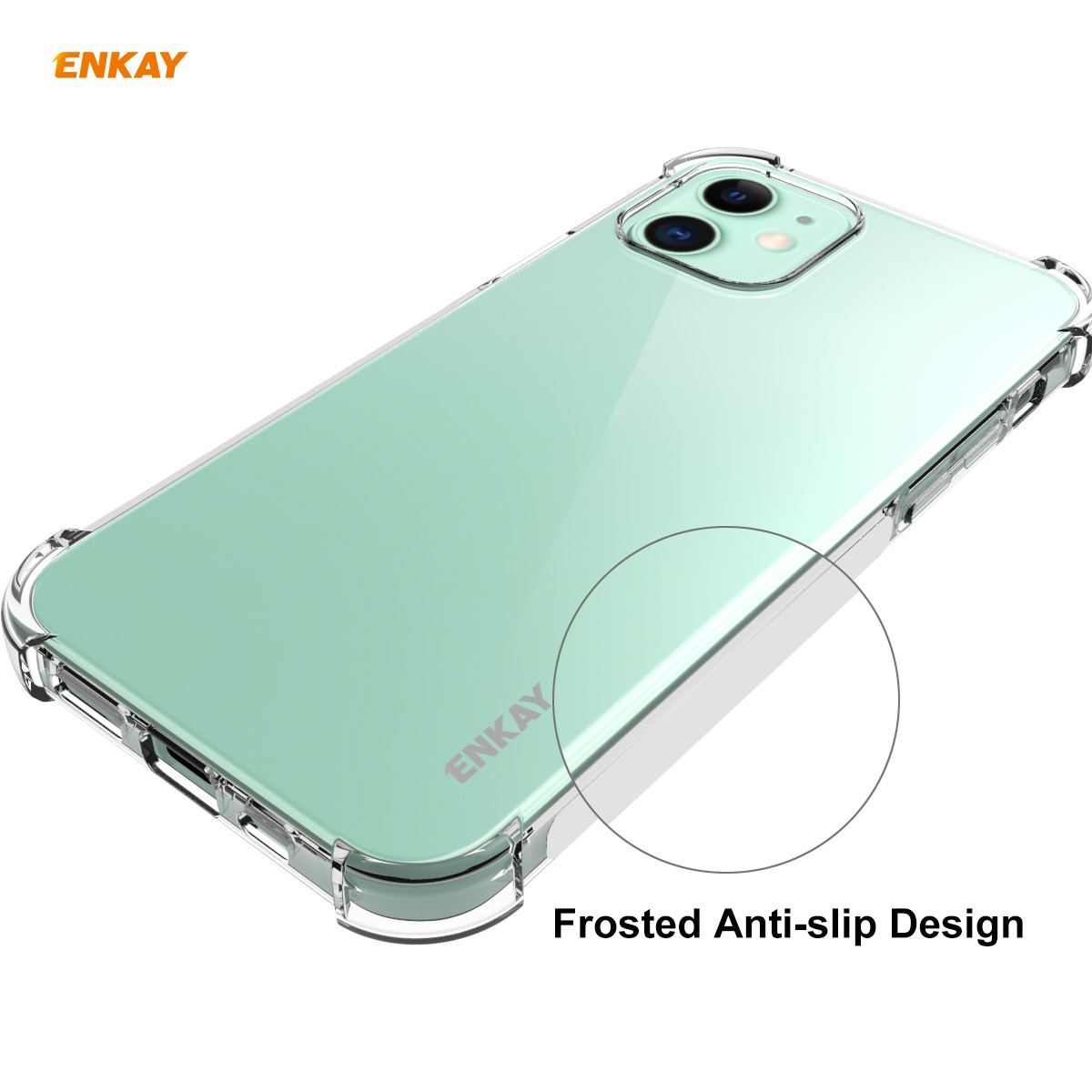 Enkay-2-in-1-for-iPhone-12-Mini-Accessories-with-Airbags-Non-Yellow-Transparent-TPU-Protective-Case--1770213-8