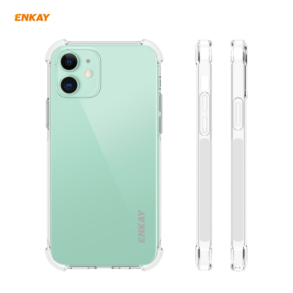 Enkay-2-in-1-for-iPhone-12-Mini-Accessories-with-Airbags-Non-Yellow-Transparent-TPU-Protective-Case--1770213-9