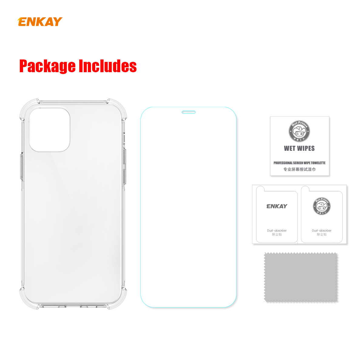 Enkay-2-in-1-for-iPhone-12-Mini-Accessories-with-Airbags-Non-Yellow-Transparent-TPU-Protective-Case--1770213-10