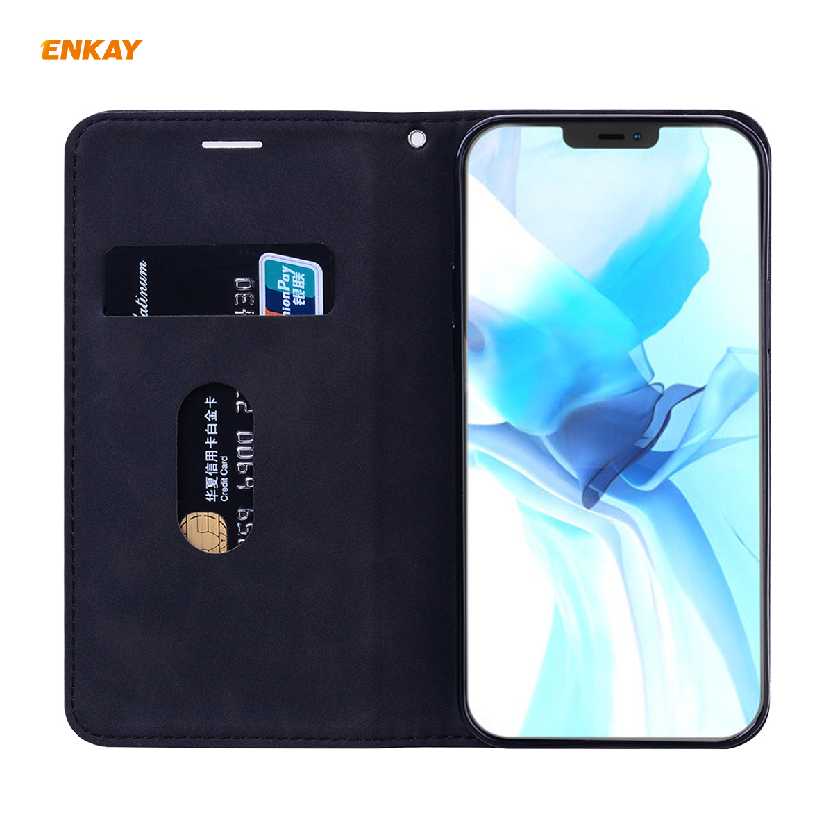Enkay-for-iPhone-12-Pro-Max-Case-Business-Magnetic-Flip-with-Card-Slot-Stand-PU-Leather--TPU-Full-Co-1755830-3