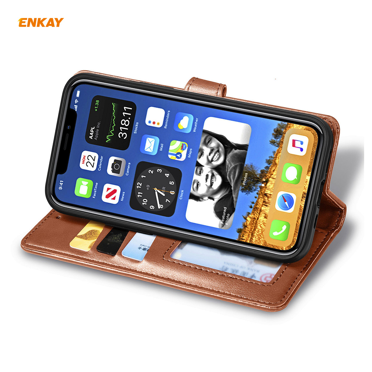 Enkay-for-iPhone-12-Pro-Max-Case-Retro-Litchi-Pattern-Flip-with-Mutiple-Card-Slots-Wallet-Stand-PU-L-1755116-16