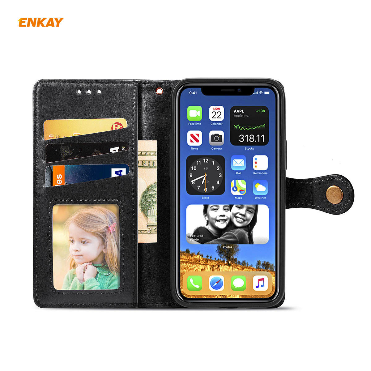 Enkay-for-iPhone-12-Pro-Max-Case-Retro-Litchi-Pattern-Flip-with-Mutiple-Card-Slots-Wallet-Stand-PU-L-1755116-8
