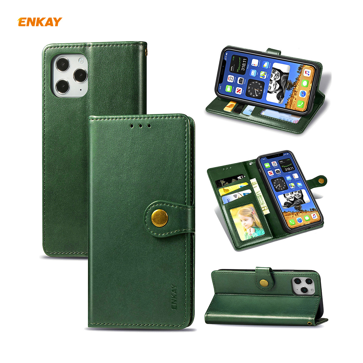 Enkay-for-iPhone-12-Pro-Max-Case-Retro-Litchi-Pattern-Flip-with-Mutiple-Card-Slots-Wallet-Stand-PU-L-1755116-9