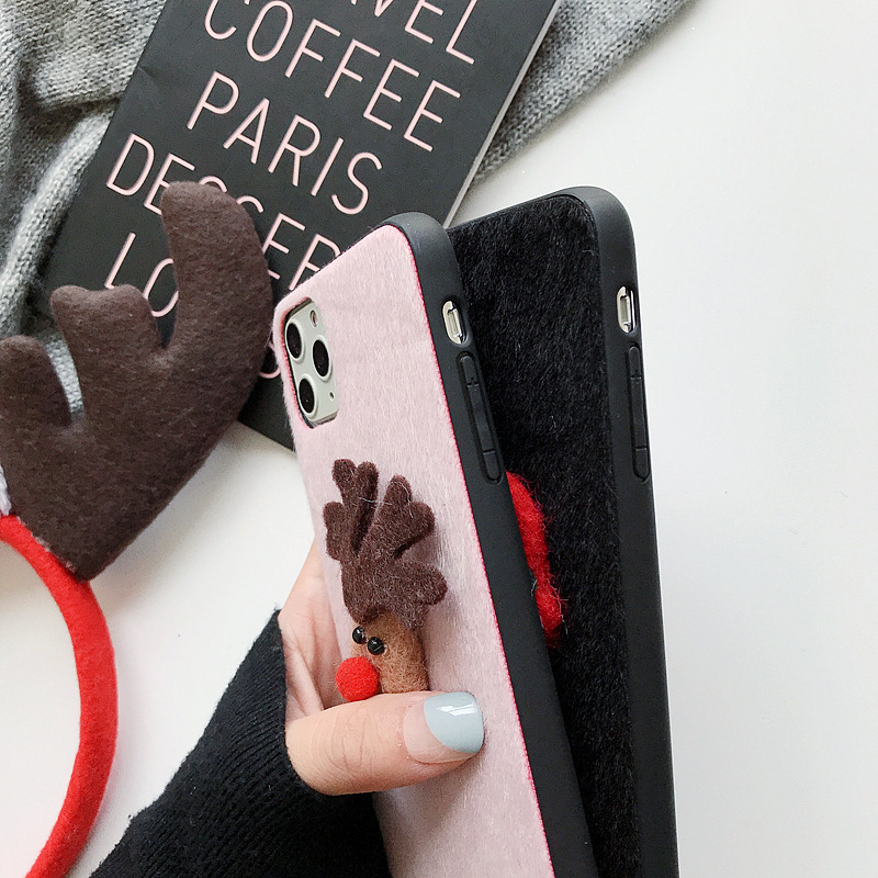 Fashion-3D-Christmas-Pattern-Plush-Protective-Case-Back-Cover-for-iPhone-11--11-Pro--11-Pro-Max--X---1598474-8