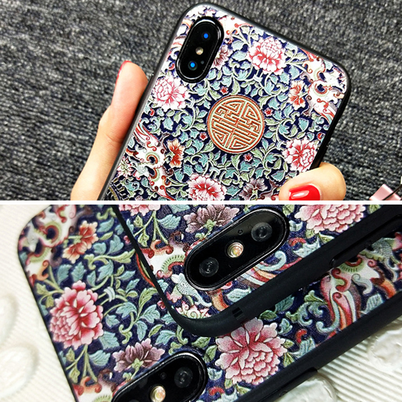 Fashion-Chinoiserie-Auspicious-Clouds-Pattern-3D-Embossed-Anti-slip-Anti-fingerprint-Shockproof-TPU--1435774-5