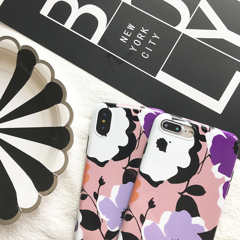 Fashion-Flower-Pattern-TPU-Protective-Case-Back-Cover-for-iPhone-X--6S--6S-Plus--7--8--7-Plus--8-Plu-1436067-5