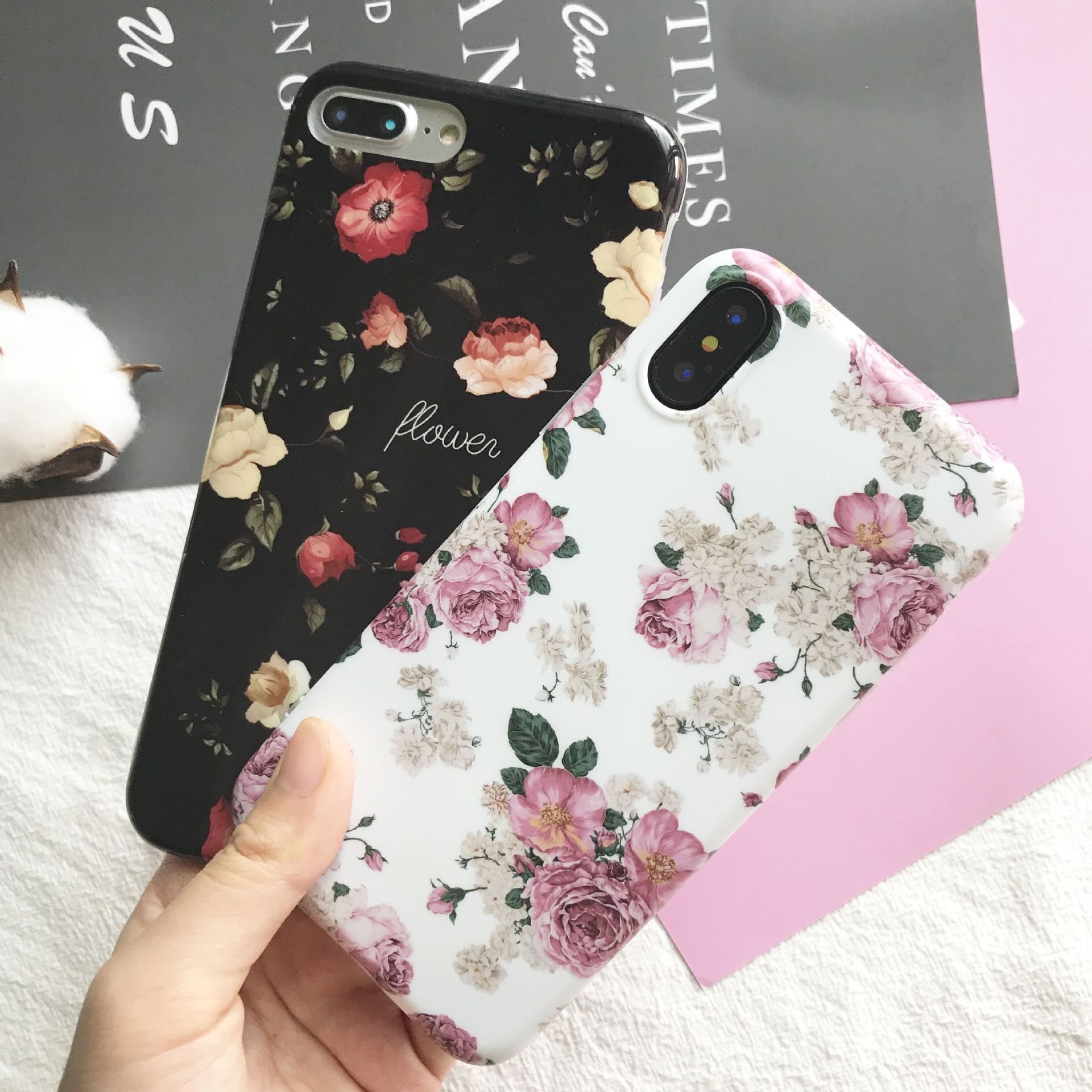 Fashion-Flower-Pattern-TPU-Protective-Case-Back-Cover-for-iPhone-X--6S--6S-Plus--7--8--7-Plus--8-Plu-1436067-9