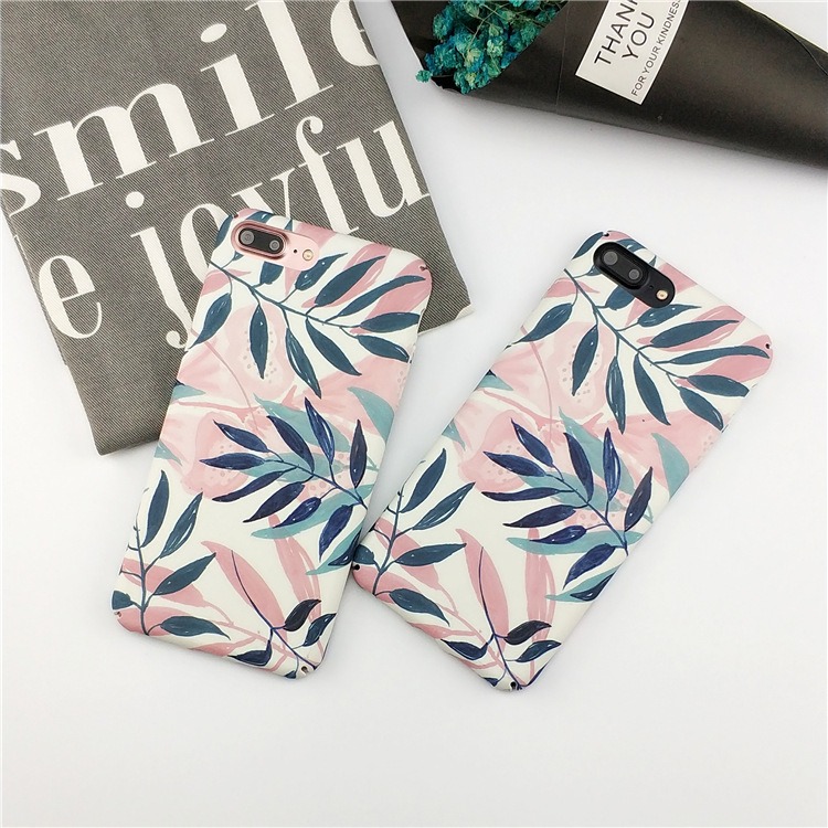Fashion-Ins-Plant-Pattern-Matte-Hard-PC-Shockproof-Protective-Case-for-iPhone-X--7--8--7-Plus--8-Plu-1428156-1
