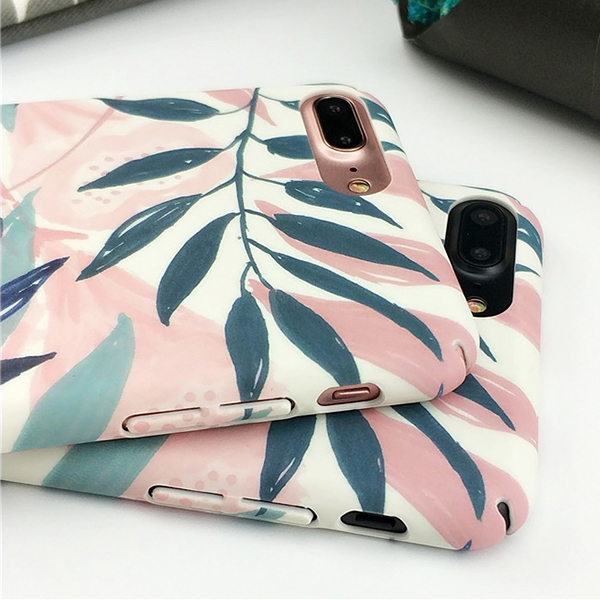 Fashion-Ins-Plant-Pattern-Matte-Hard-PC-Shockproof-Protective-Case-for-iPhone-X--7--8--7-Plus--8-Plu-1428156-4
