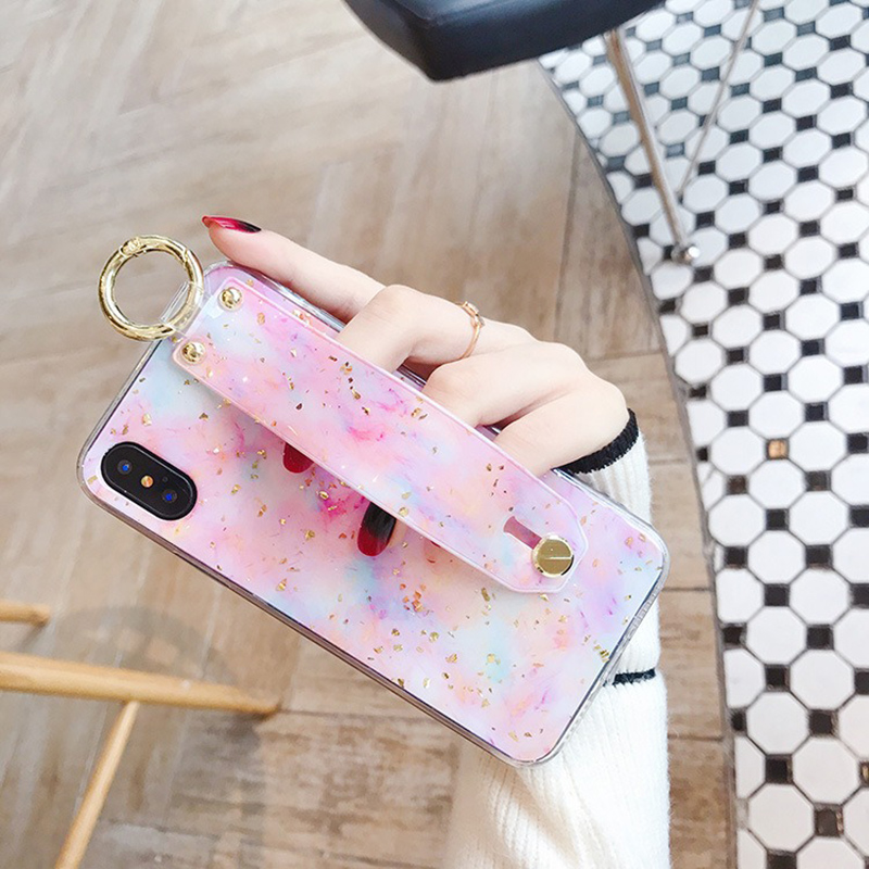 Fashion-Marble-Pattern-with-Wrist-Strap-Bracket-Shockproof-Epoxy-TPU-Protective-Case-for-iPhone-X--X-1447440-3