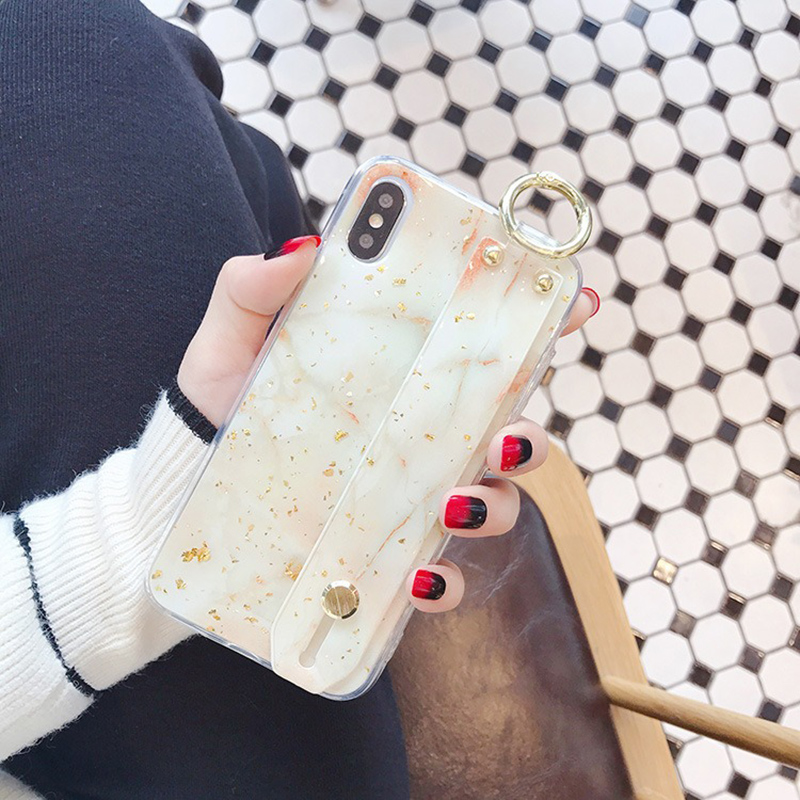 Fashion-Marble-Pattern-with-Wrist-Strap-Bracket-Shockproof-Epoxy-TPU-Protective-Case-for-iPhone-X--X-1447440-4