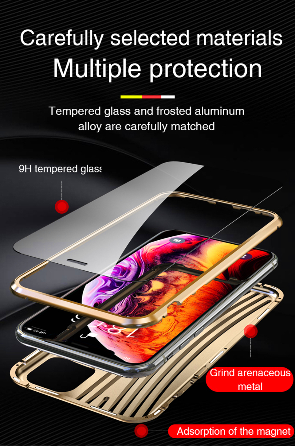 Fast-Cooling-Bakeey-for-iPhone-11-Case-360ordm-Magnetic-Flip-Touch-Screen-9H-Tempered-Glass--Hollow--1756642-7