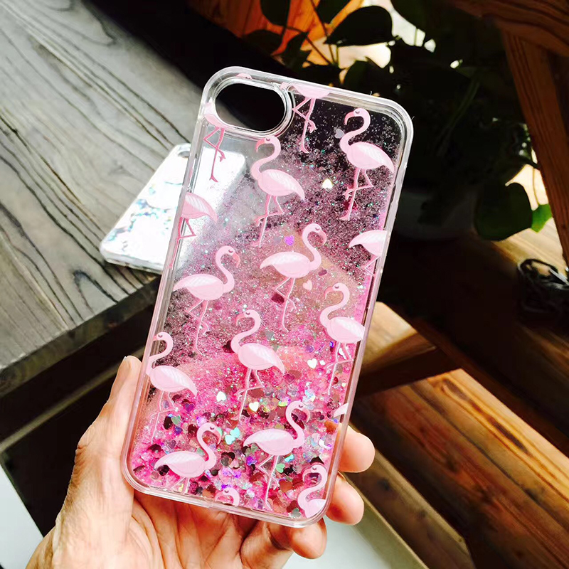 Flamingos-Dynamic-Glitter-Quicksand-Hard-PC-Protective-Case-for-iPhone-66s77-Plus-1300749-3