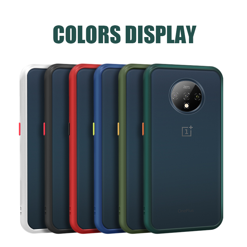 For-OnePlus-7T-Case-Bakeey-Armor-Shockproof-Anti-fingerprint-Matte-Translucent-Hard-PCSoft-TPU-Edge--1615973-7