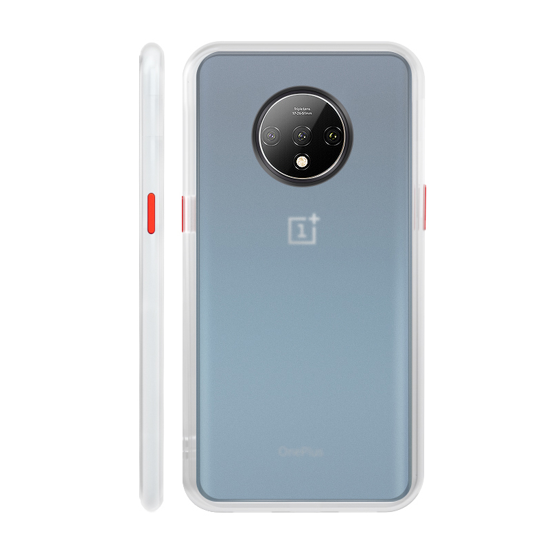 For-OnePlus-7T-Case-Bakeey-Armor-Shockproof-Anti-fingerprint-Matte-Translucent-Hard-PCSoft-TPU-Edge--1615973-8