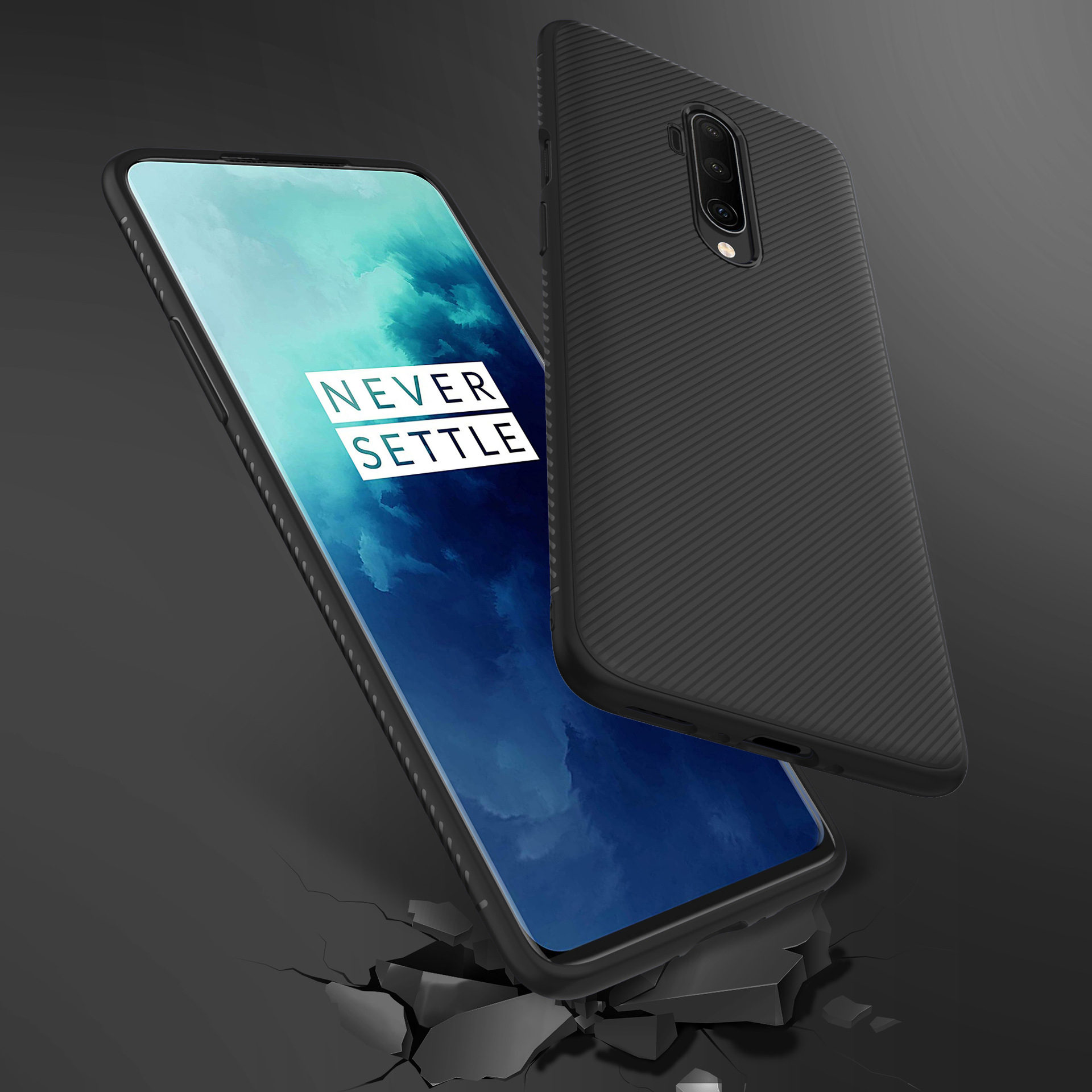 For-OnePlus-7T-Pro-Bakeey-Carbon-Fiber-Texture-Slim-Soft-Silicone-Shockproof-Protective-Case-1593414-4