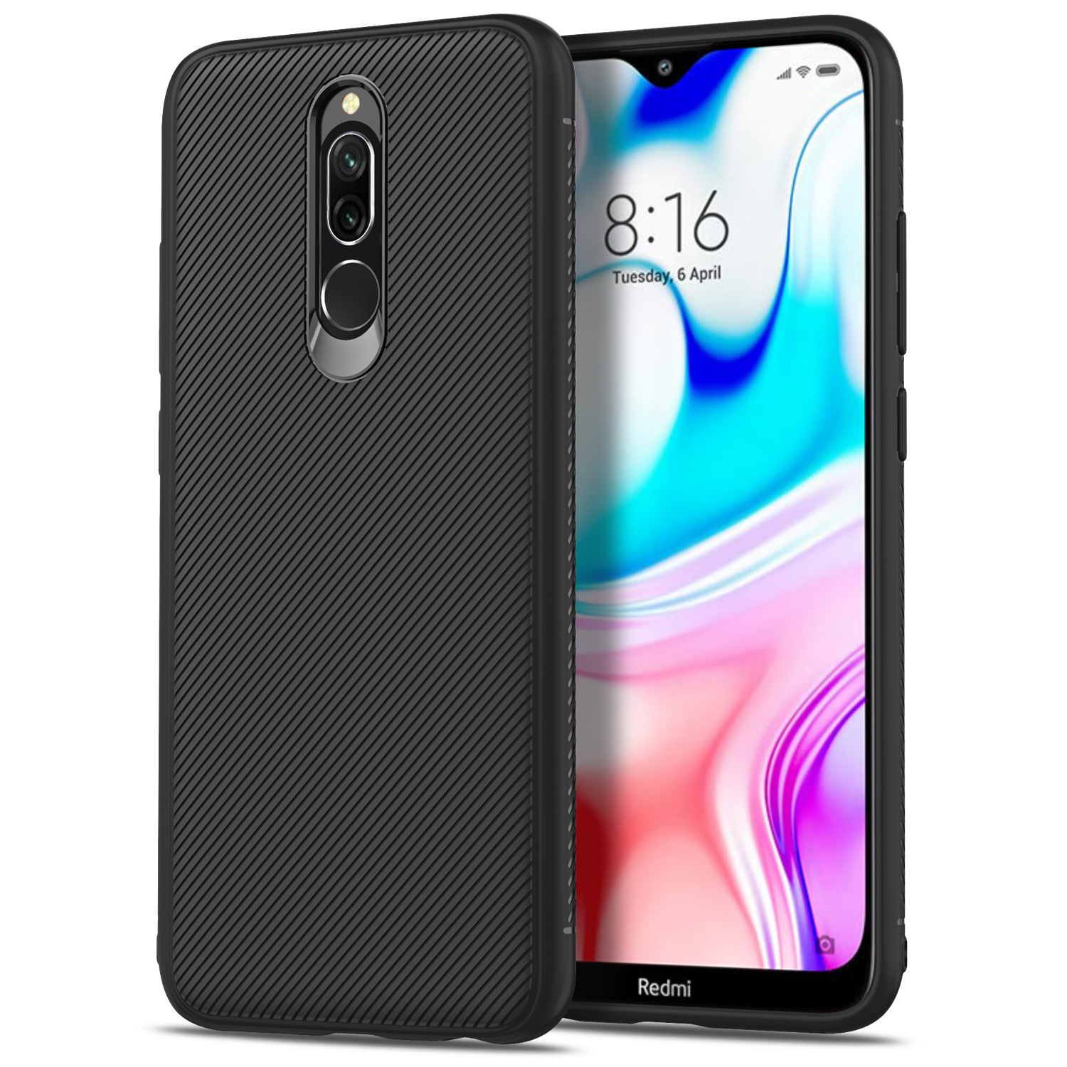 For-Xiaomi-Redmi-8-Case-Bakeey-Carbon-Fiber-Texture-Slim-Soft-TPU-Anti-fall-Anti-fingerptint-Protect-1595199-6
