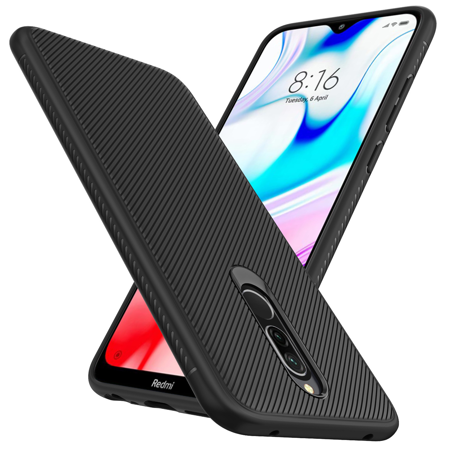 For-Xiaomi-Redmi-8-Case-Bakeey-Carbon-Fiber-Texture-Slim-Soft-TPU-Anti-fall-Anti-fingerptint-Protect-1595199-7