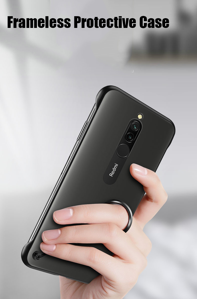 For-Xiaomi-Redmi-8-Case-Bakeey-Frameless-Ultra-Thin-Matte-with-finger-ring-Hard-PC-Protective-Case-1590447-1