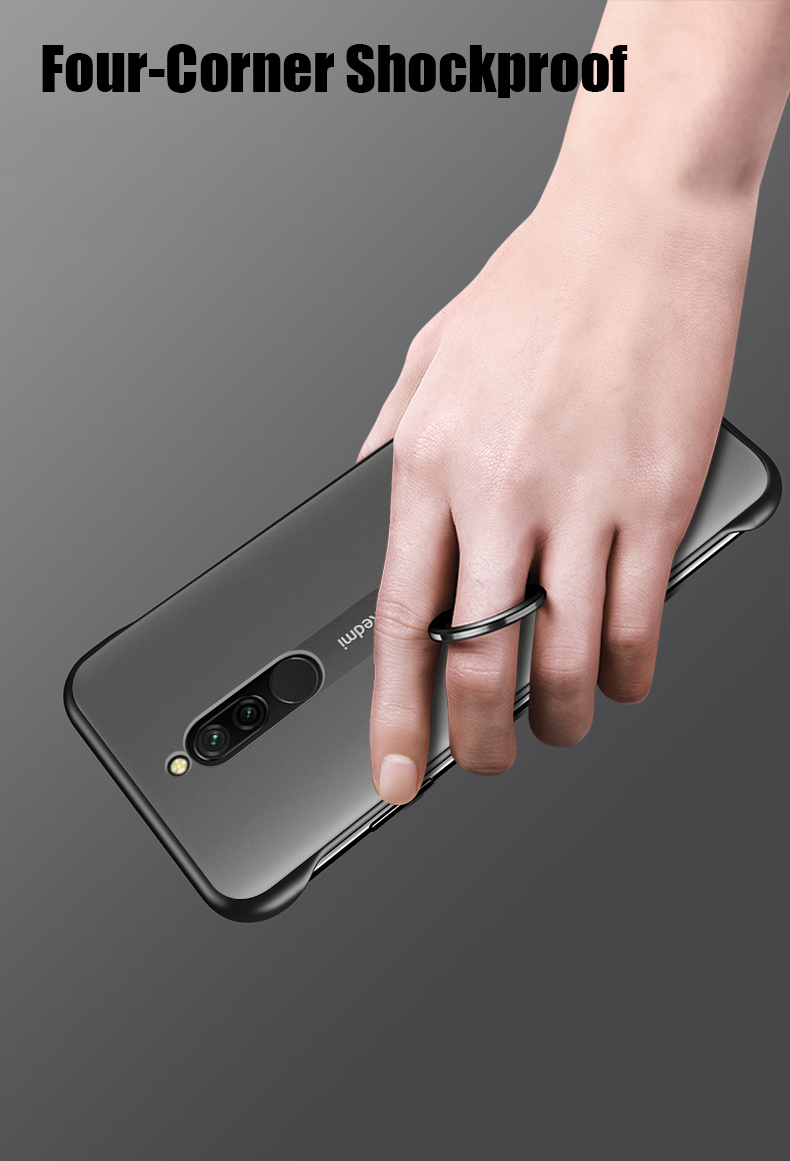 For-Xiaomi-Redmi-8-Case-Bakeey-Frameless-Ultra-Thin-Matte-with-finger-ring-Hard-PC-Protective-Case-1590447-3