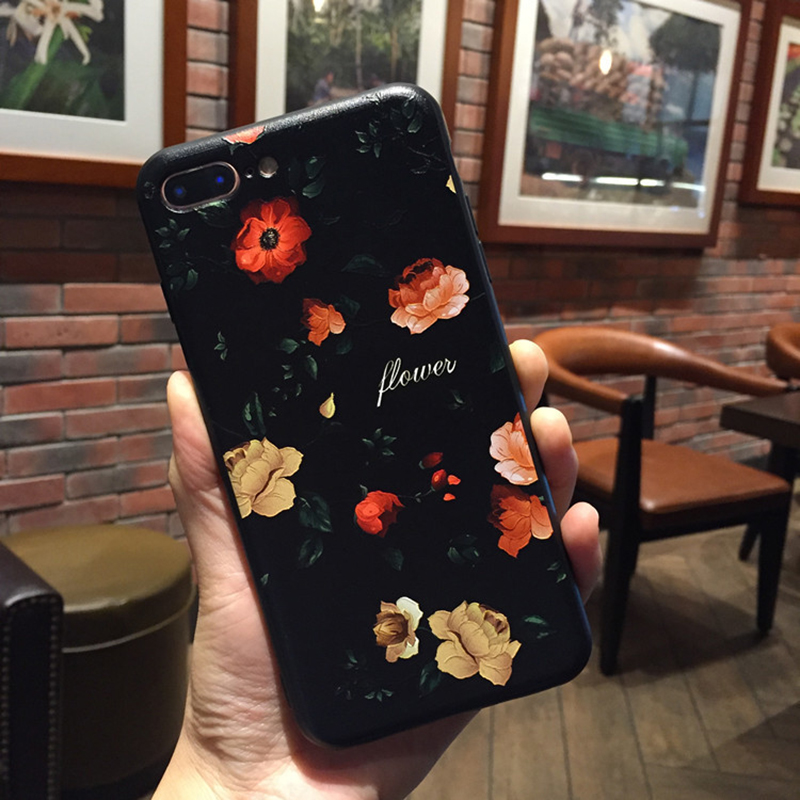 For-iPhone-6--6S--7--8--7-Plus--8-Plus-Case-Retro-Flower-Pattern-Soft-TPU-Shockproof-Couple-Protecti-1435288-8