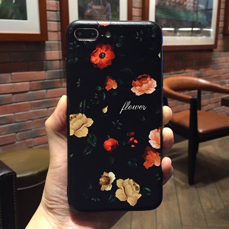 For-iPhone-6--6S--7--8--7-Plus--8-Plus-Case-Retro-Flower-Pattern-Soft-TPU-Shockproof-Couple-Protecti-1435288-9