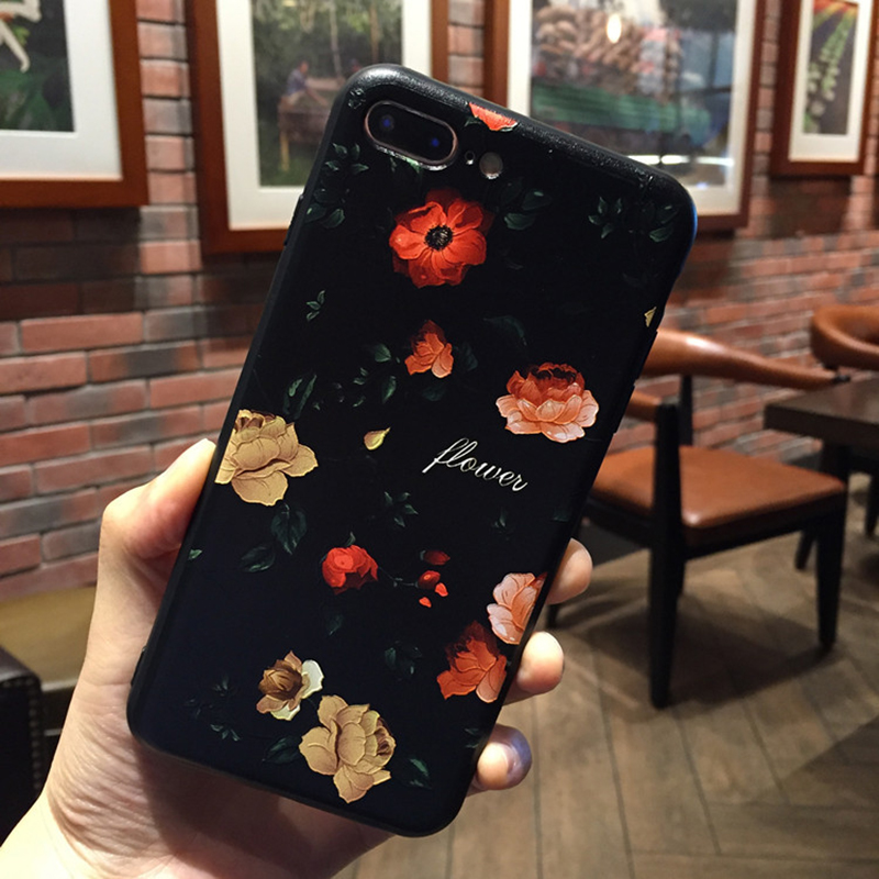 For-iPhone-6--6S--7--8--7-Plus--8-Plus-Case-Retro-Flower-Pattern-Soft-TPU-Shockproof-Couple-Protecti-1435288-10