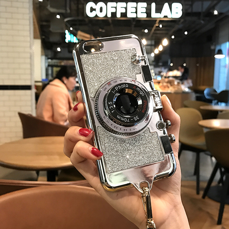 For-iPhone-X--6-Plus--7-Case-Fashion-Bling-Glitter-Creative-Camera-Pattern-Protective-Case-Back-Cove-1432834-1