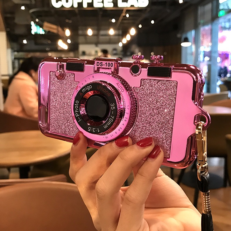 For-iPhone-X--6-Plus--7-Case-Fashion-Bling-Glitter-Creative-Camera-Pattern-Protective-Case-Back-Cove-1432834-4