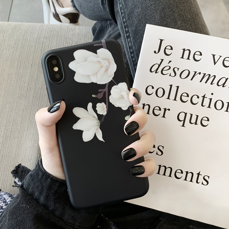 For-iPhone-X--XS-Case-Retro-Flower-Pattern-Soft-TPU-Shockproof-Protective-Case-Back-Cover-1436071-1