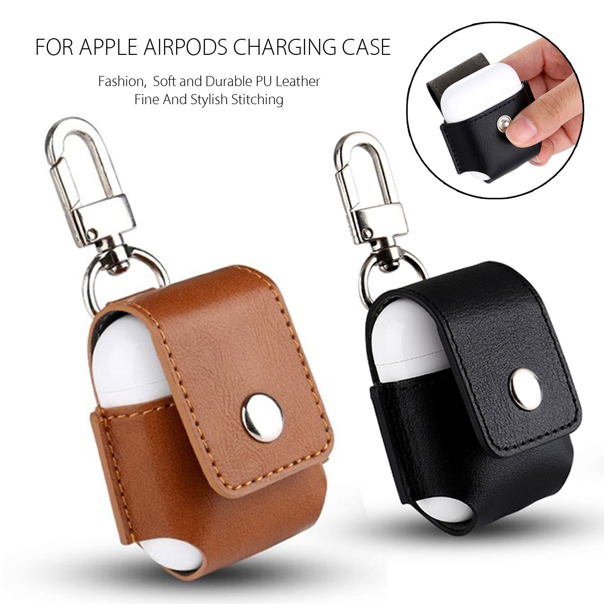 Genuine-Leather-Shockproof-Protective-Case-With-Buckle-For-Apple-AirPods-1281953-1