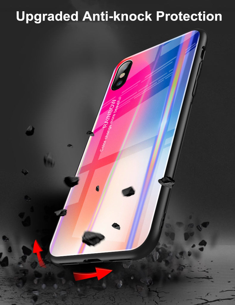 Laser-Aurora-Gradient-Color-Tempered-Glass-Protective-Case-for-iPhone-X-1326685-4